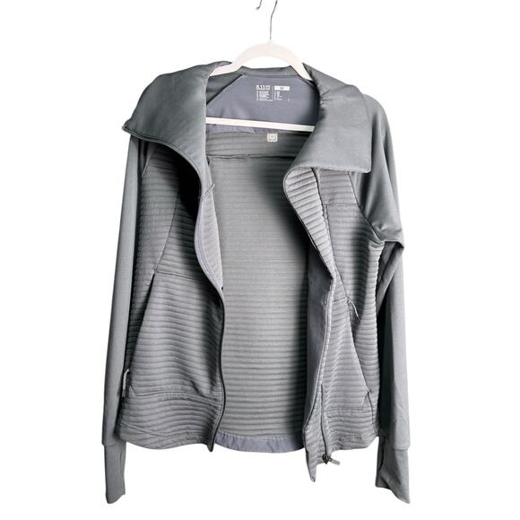 5.11 Tactical Womens Medium Gray Crystal Hybrid Jacket Full Zip Pocket Thumbhole - Picture 5 of 15